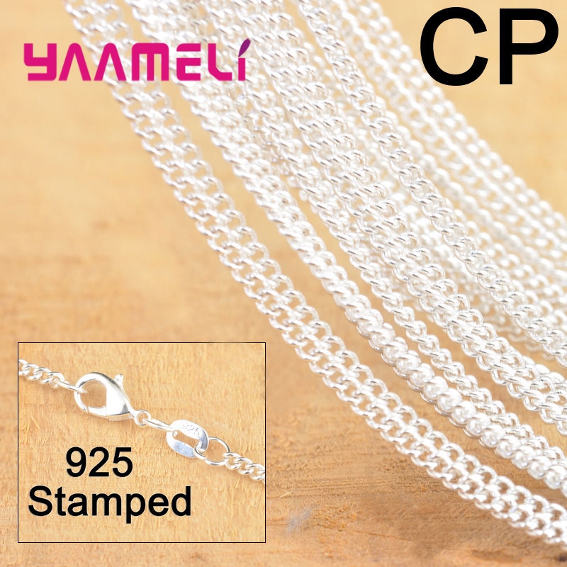 Lobster Clasp Silver - 10 個ホット販売 18 インチ 925 スターリングシルバージュエリーフラット縁石ネックレスチェーンロブスタークラスプペンダントジュエリー作成所見