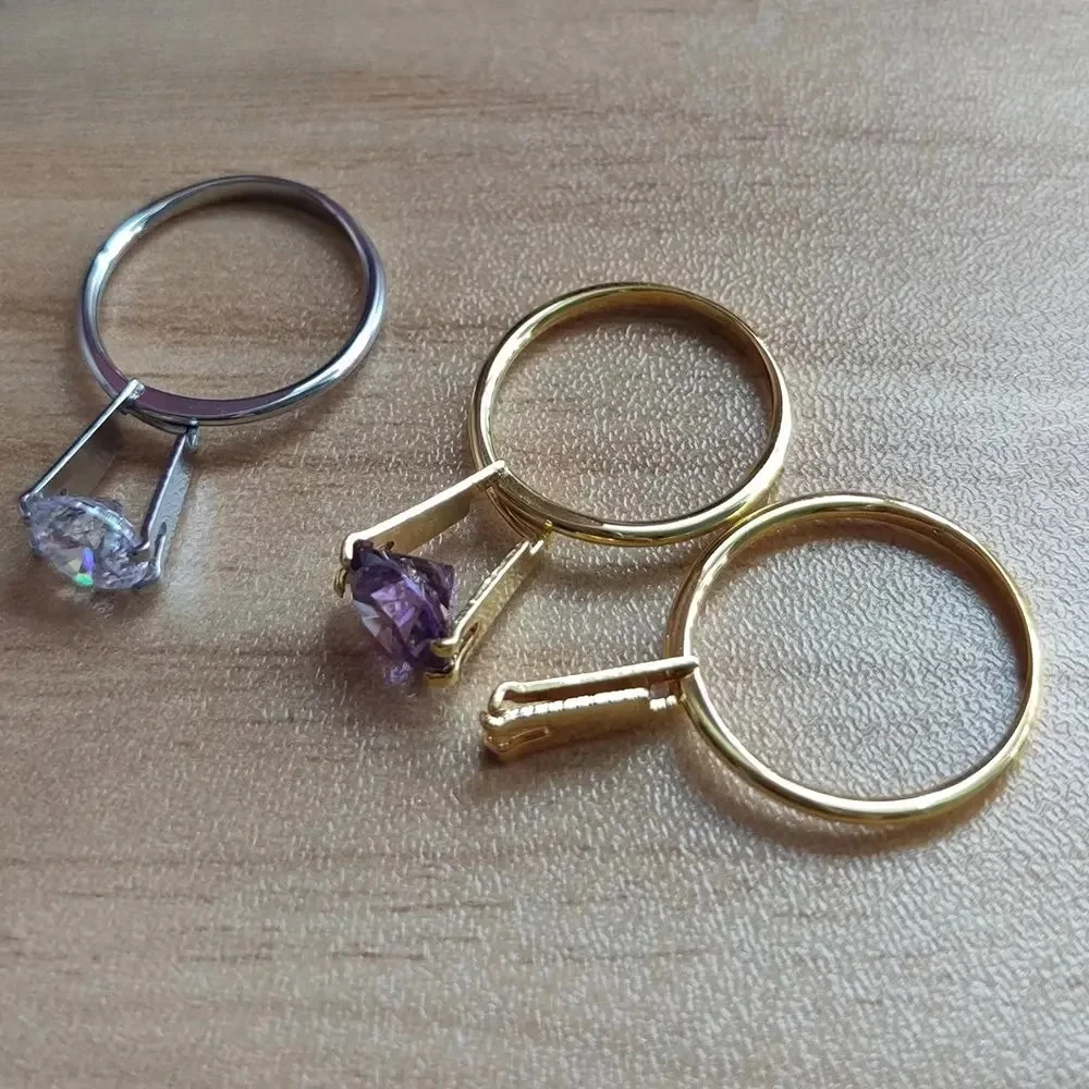 Jewelry Making At Home - 調整可能な4本爪の宝石ピンセット、丸型ダイヤモンド保持爪ツール、結婚指輪試着ホルダー、ジュエリー製作・宝石セッティング用