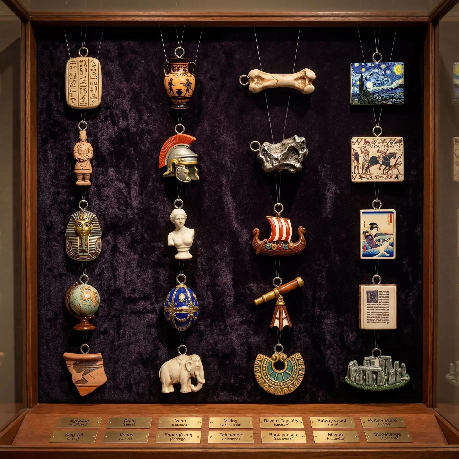 Jewelry Making History - ミニチュア世界史のアンティークな置物チャーム、アーティファクトペンダント。ヴィンテージ風の装飾品で、ネックレス、ブレスレット、バッグ、DIYアクセサリー作りに最適。
