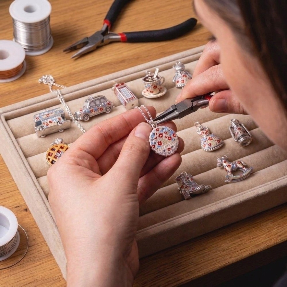 ステンレス製の漫画風ペンダント、ミニチュアエナメル素材、ジュ - Jewelry Making London のレビューと価格