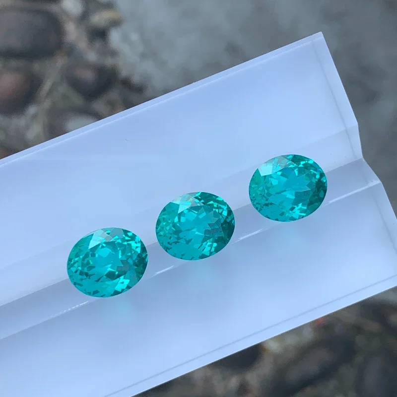 高品質なラボで育成されたパライバ・オーバルカットのルーススト - Jewelry Making Gemstones のレビューと価格