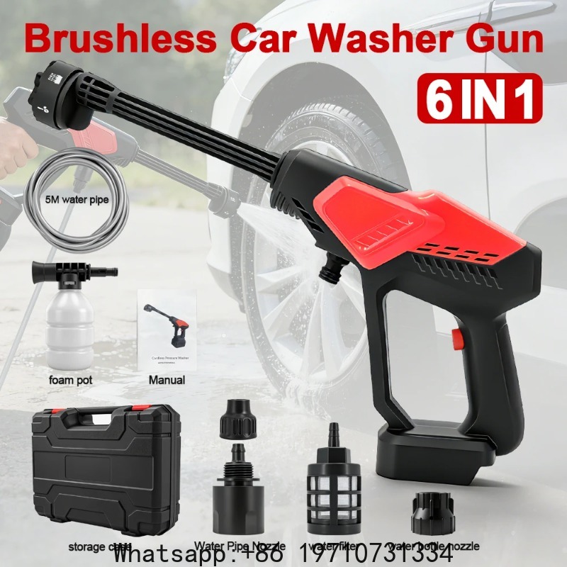 300Bar ブラシレス高圧洗車機強力なコードレス水鉄砲 6 - Jewelry Making Machines のレビューと価格