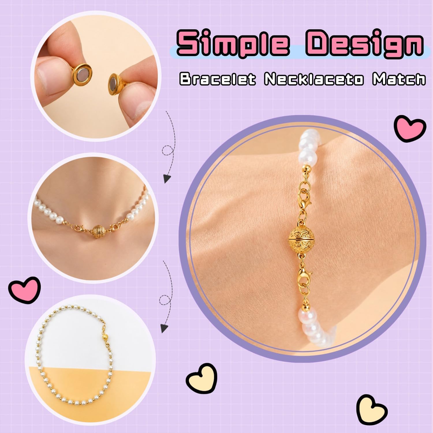 ロブスタークラスプ付きの磁石式ネックレス留め具。ゴールドとシ - Lobster Clasp Silver のレビューと価格